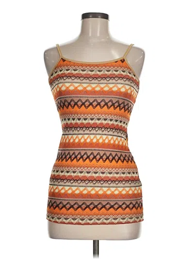 Pre-owned Shein Tank Top Orange Strapless Neckline Tops