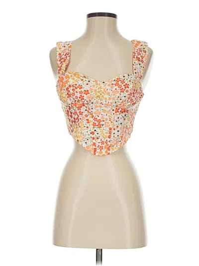 Pre-owned Shein Tank Top Orange Strapless Neckline Tops