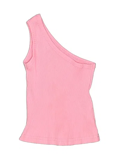 Pre-owned Shein Kids' Tank Top Pink One Shoulder Neckline Tops