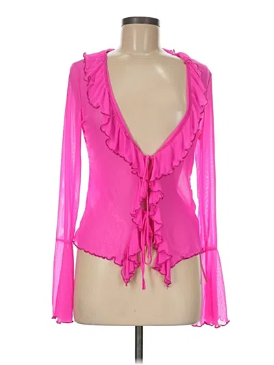 Shein Tank Top Pink Plunge Neckline Tops