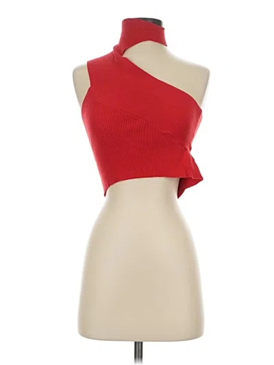 Pre-owned Shein Tank Top Red One Shoulder Neckline Tops