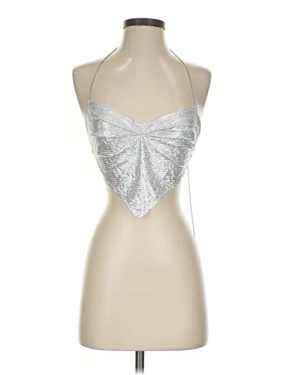 Pre-owned Shein Tank Top Silver Halter Neckline Tops