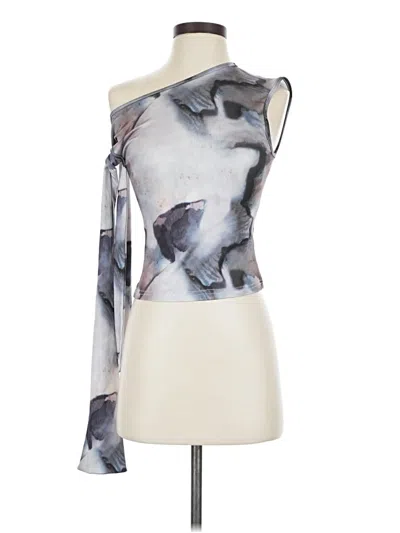 Pre-owned Shein Tank Top Silver One Shoulder Neckline Tops