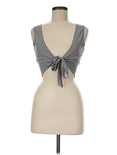 Pre-owned Shein Tank Top Silver Plunge Neckline Tops