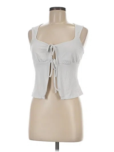 Pre-owned Shein Tank Top Silver Strapless Neckline Tops