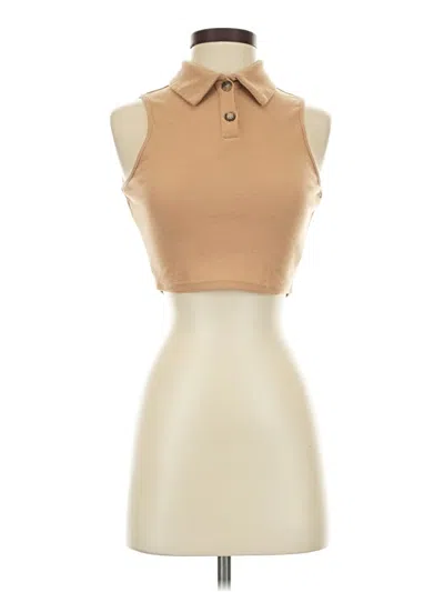 Pre-owned Shein Tank Top Tan Halter Neckline Tops In Brown