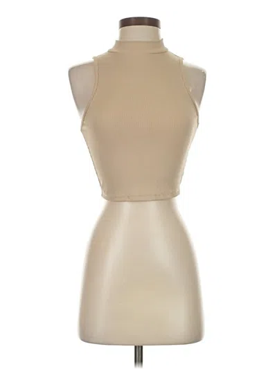 Pre-owned Shein Tank Top Tan Halter Neckline Tops In Brown
