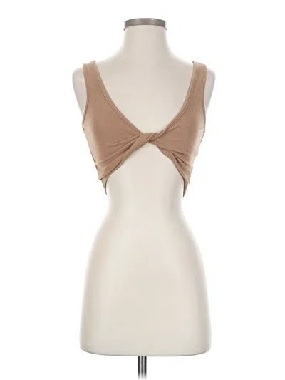 Pre-owned Shein Tank Top Tan Plunge Neckline Tops