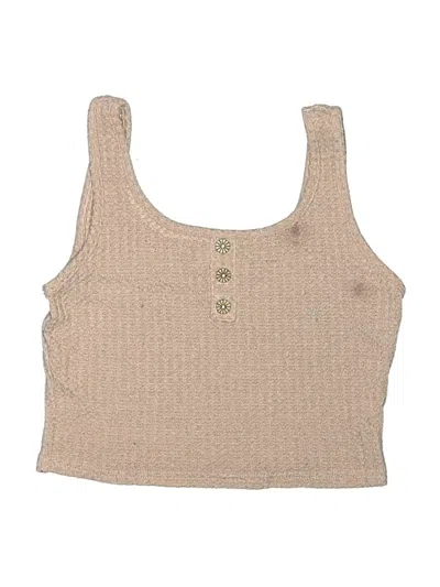 Pre-owned Shein Kids' Tank Top Tan Square Neckline Tops In Brown