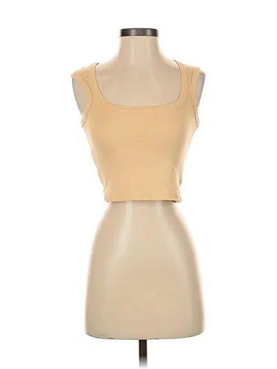Pre-owned Shein Tank Top Tan Strapless Neckline Tops In Brown