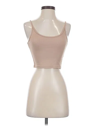 Pre-owned Shein Tank Top Tan Strapless Neckline Tops In Brown