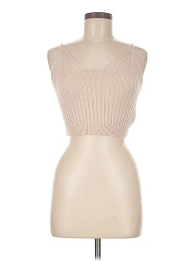 Pre-owned Shein Tank Top Tan Strapless Neckline Tops In Brown