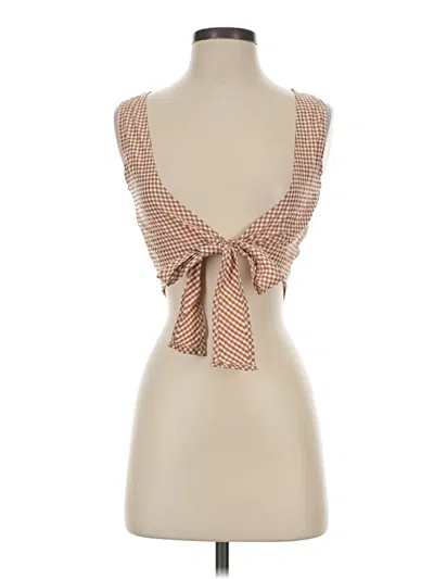 Pre-owned Shein Tank Top Tan Tie Neck Tops