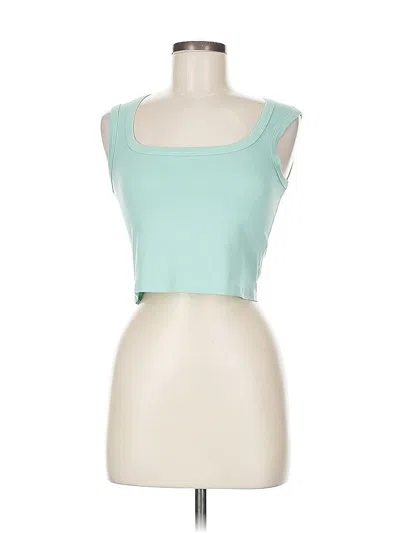Pre-owned Shein Tank Top Teal Square Neckline Tops In Blue