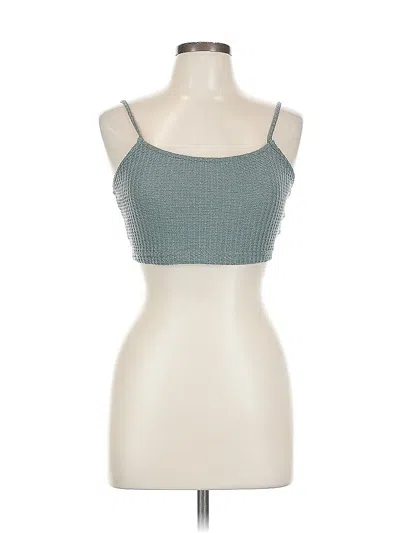 Pre-owned Shein Tank Top Teal Strapless Neckline Tops In Blue