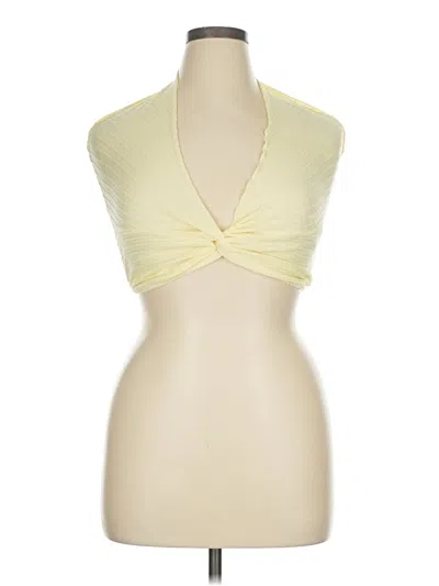 Pre-owned Shein Tank Top Yellow Halter Neckline Tops