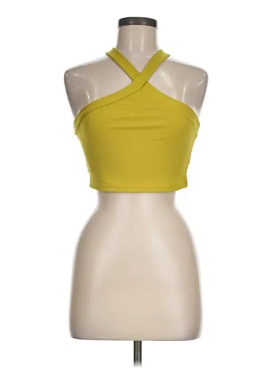 Pre-owned Shein Tank Top Yellow Halter Neckline Tops