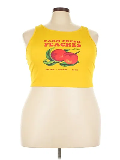 Pre-owned Shein Tank Top Yellow Halter Neckline Tops