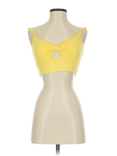 Pre-owned Shein Tank Top Yellow Strapless Neckline Tops
