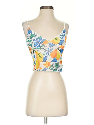 Pre-owned Shein Tank Top Yellow Strapless Neckline Tops