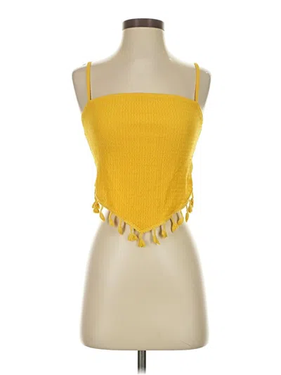 Pre-owned Shein Tank Top Yellow Strapless Neckline Tops