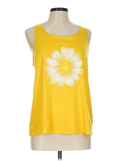 Pre-owned Shein Tank Top Yellow Strapless Neckline Tops