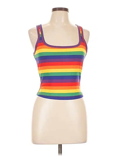 Pre-owned Shein Tank Top Yellow Strapless Neckline Tops