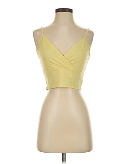 Pre-owned Shein Tank Top Yellow Strapless Neckline Tops