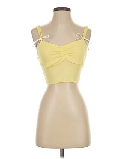 Pre-owned Shein Tank Top Yellow Strapless Neckline Tops