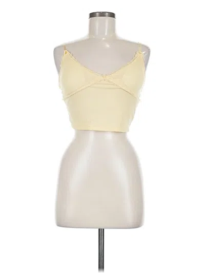 Pre-owned Shein Tank Top Yellow Strapless Neckline Tops