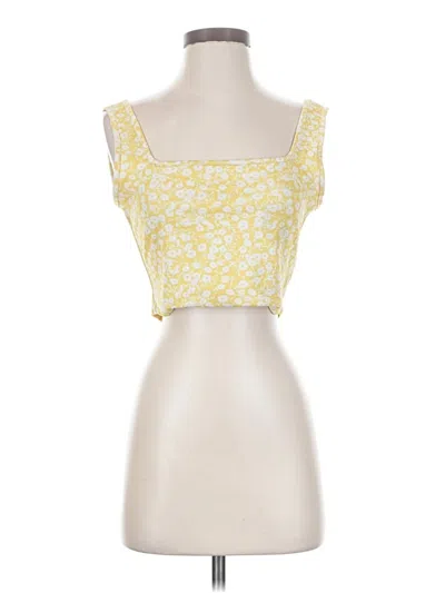Pre-owned Shein Tank Top Yellow Strapless Neckline Tops