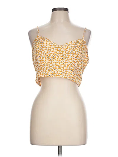 Pre-owned Shein Tank Top Yellow Strapless Neckline Tops