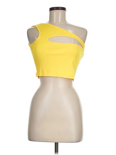 Pre-owned Shein Tank Top Yellow Strapless Neckline Tops