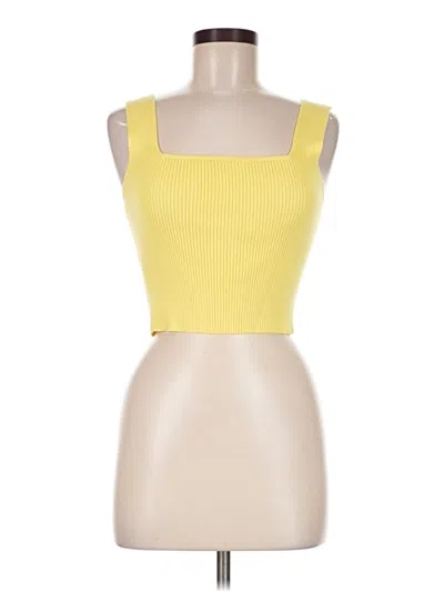 Pre-owned Shein Tank Top Yellow Strapless Neckline Tops