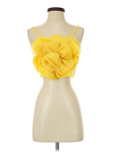 Pre-owned Shein Tank Top Yellow Strapless Neckline Tops