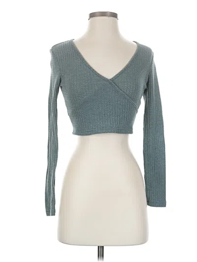 Pre-owned Shein Thermal Top Teal Sweetheart Neckline Tops