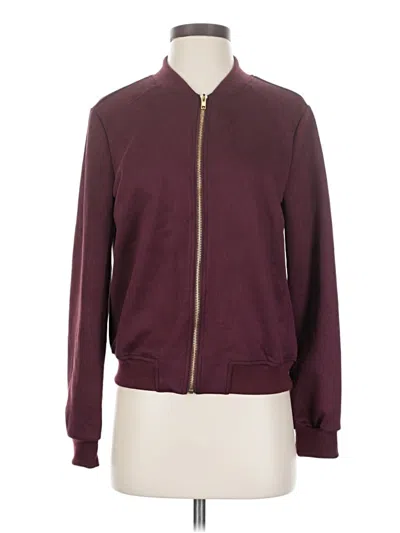 Pre-owned Shein Track Jacket In Burgundy