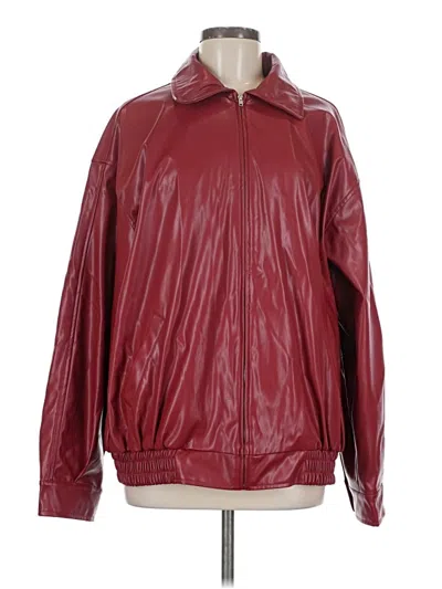 Pre-owned Shein Track Jacket In Burgundy