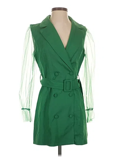 Pre-owned Shein Trenchcoat In Green