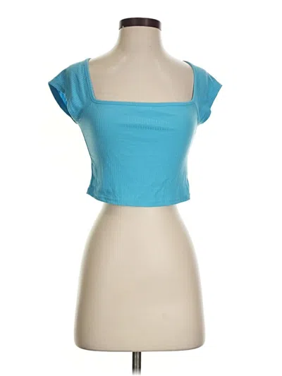 Pre-owned Shein Tube Top Blue Square Neckline Tops