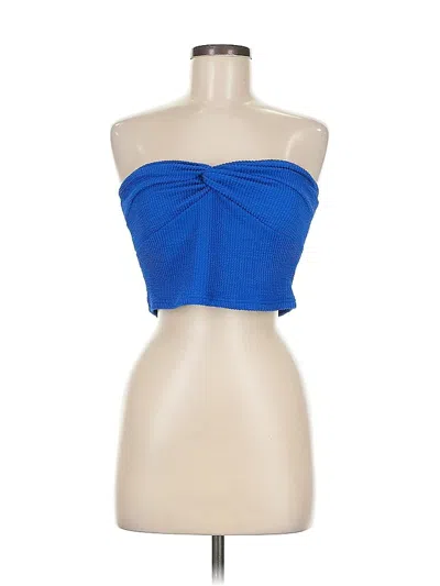 Pre-owned Shein Tube Top Blue Strapless Neckline Tops