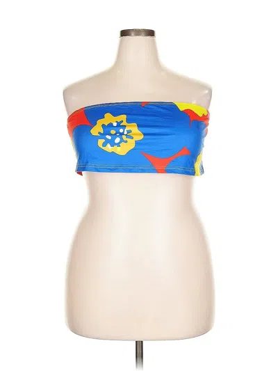 Pre-owned Shein Tube Top Blue Strapless Neckline Tops