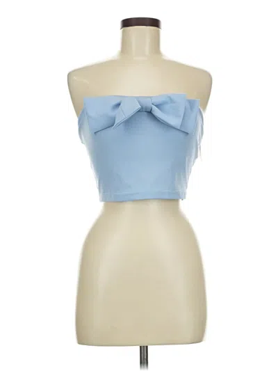 Shein Tube Top Blue Strapless Neckline Tops