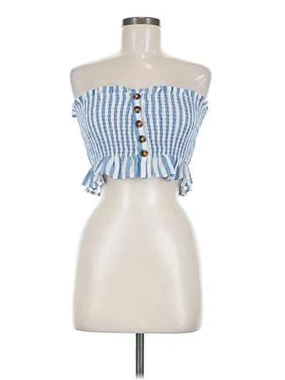 Pre-owned Shein Tube Top Blue Strapless Neckline Tops