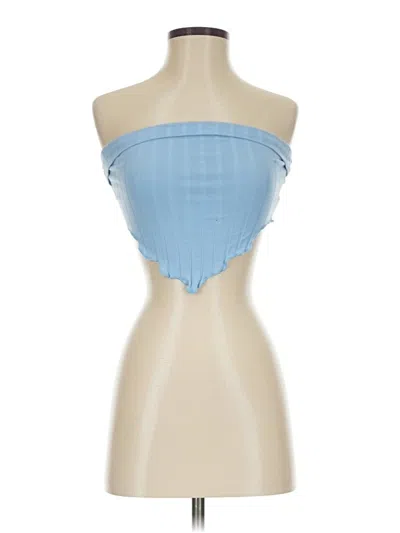 Pre-owned Shein Tube Top Blue Strapless Neckline Tops