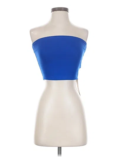 Shein Tube Top Blue Strapless Neckline Tops