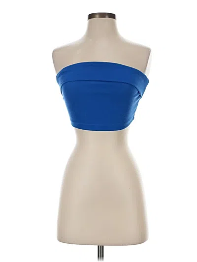 Pre-owned Shein Tube Top Blue Strapless Neckline Tops