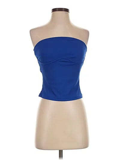 Pre-owned Shein Tube Top Blue Strapless Neckline Tops