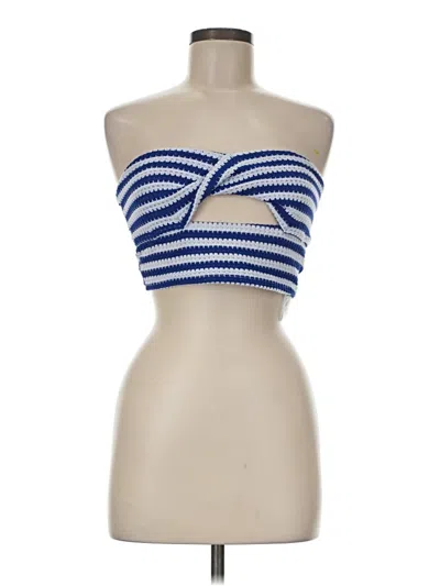 Pre-owned Shein Tube Top Blue Strapless Neckline Tops