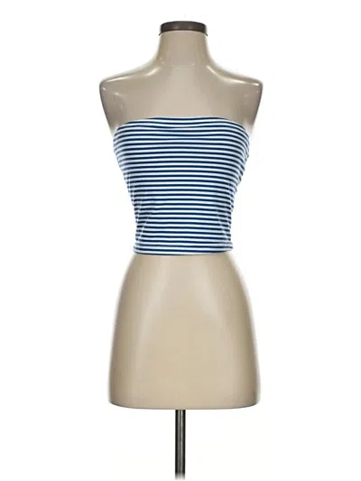 Pre-owned Shein Tube Top Blue Strapless Neckline Tops